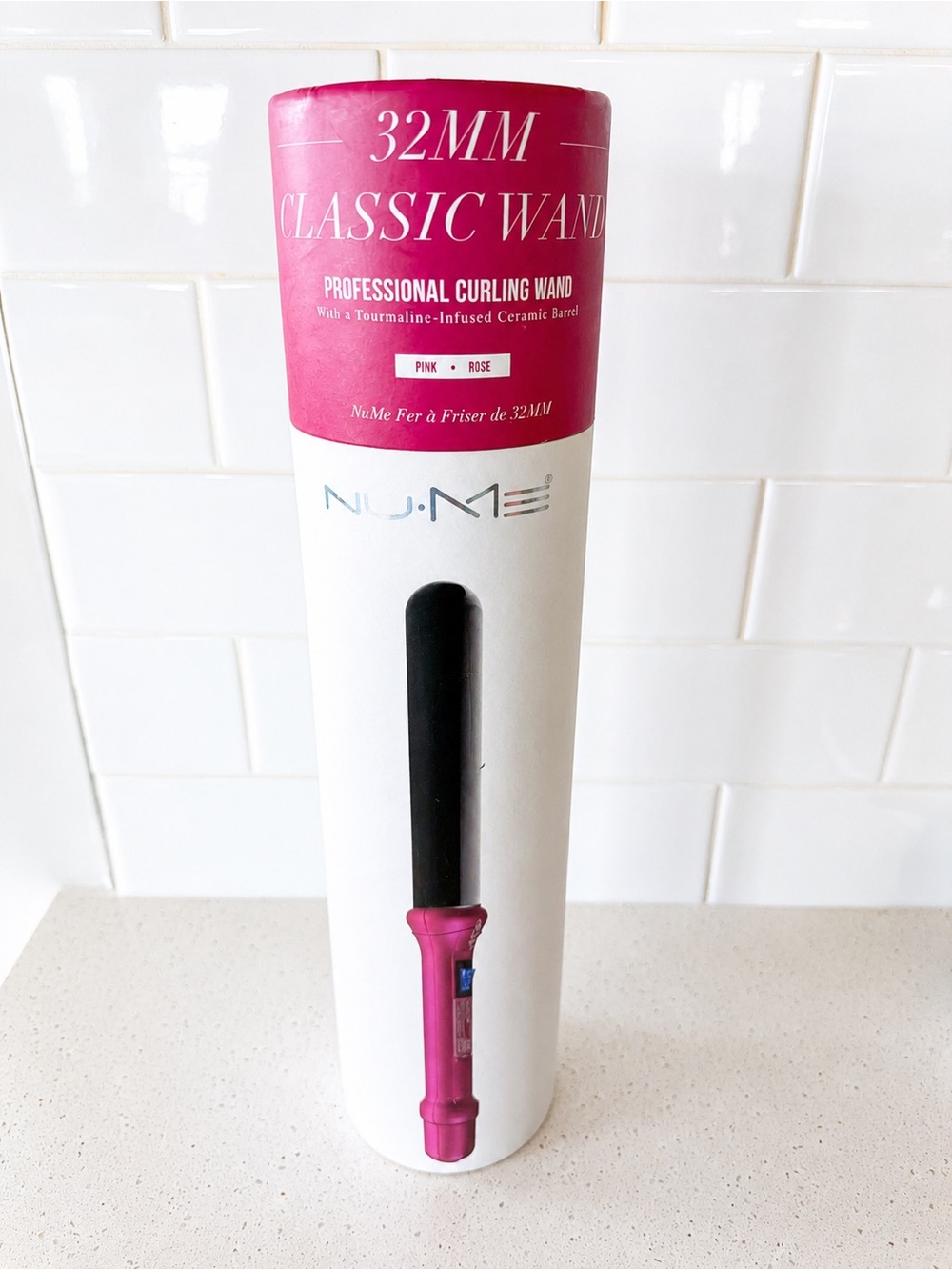NuMe 32 mm Hot Pink Professional Tourmaline Ceramic Curling Wand